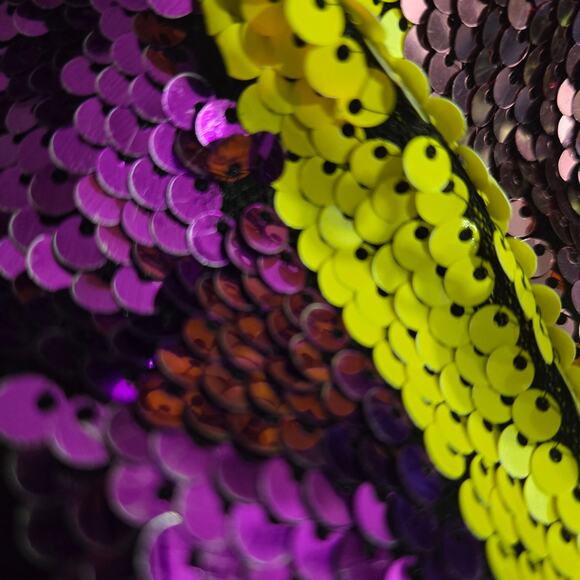 Fashion Nova Sequin Pant Rainbow Stripe Multicolor Cropped Wide Colorblock Small - Picture 15 of 16